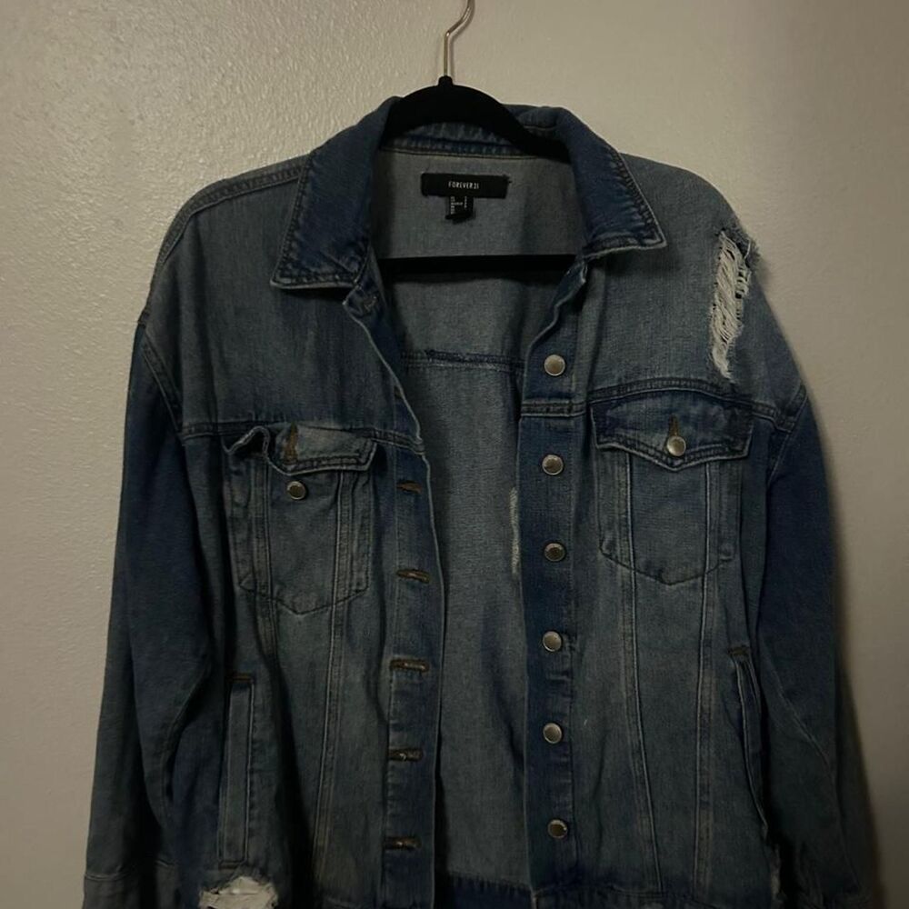 Forever-21 Women's Blue and Navy Jacket